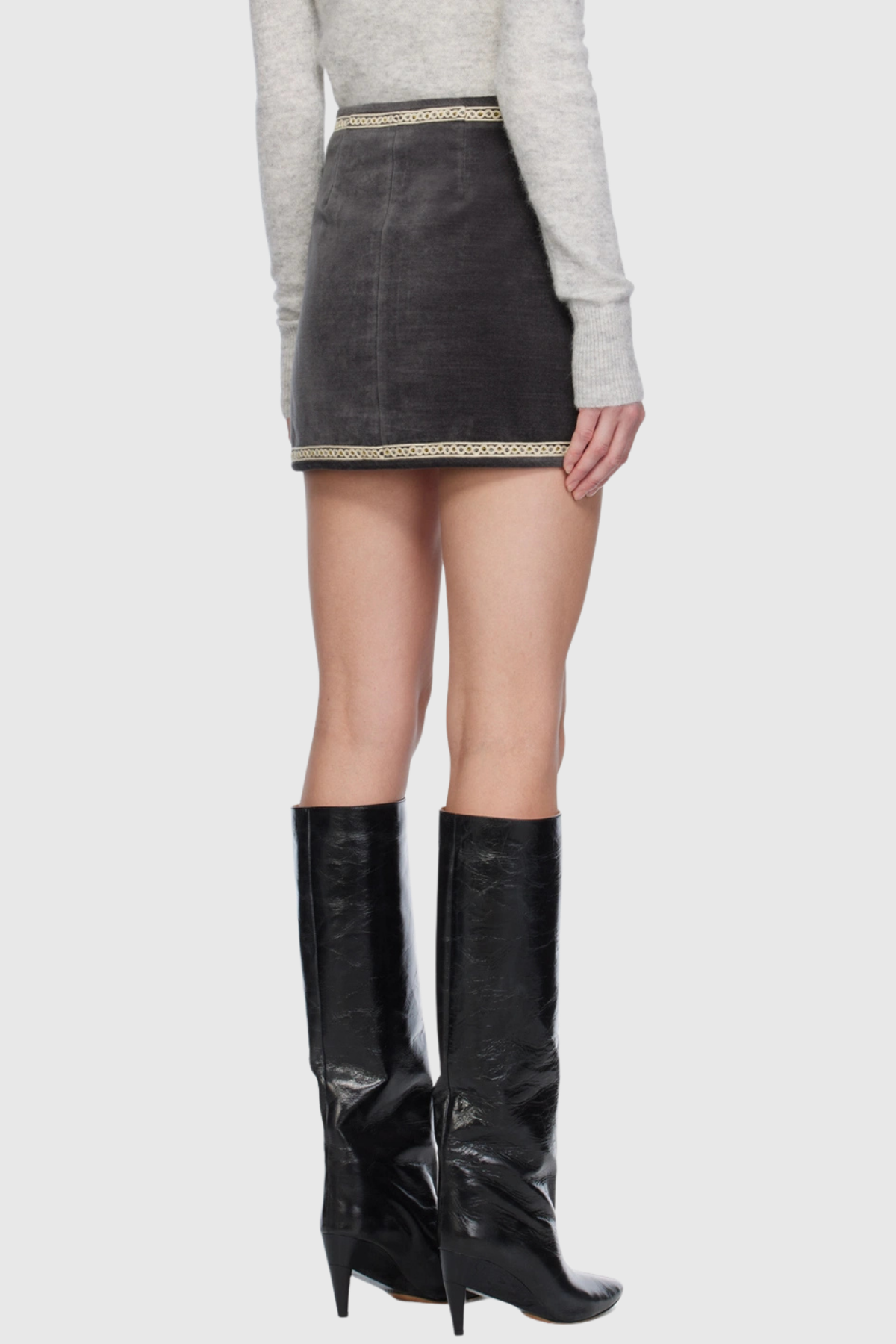 Stacey İşlemeli Fermuar Etek