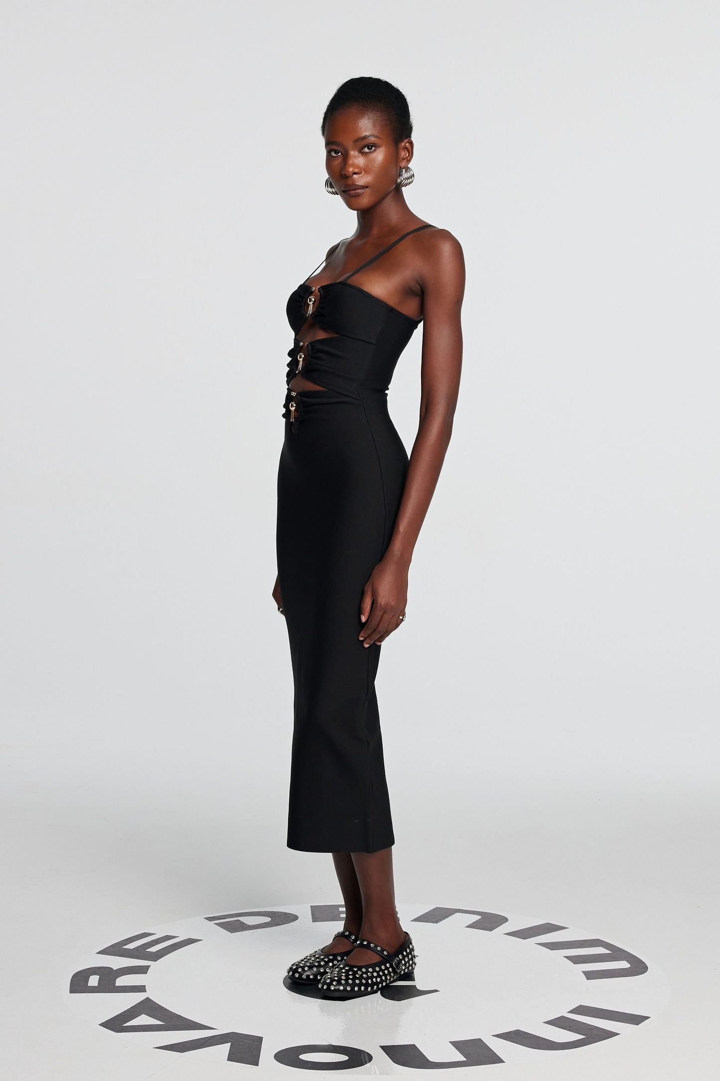 Tessa Hollow Spagetti Maxi Elbise