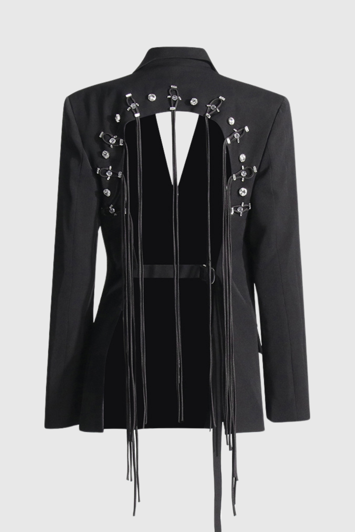 Vienna İçi Boş Saçaklı Sırtı Açık Blazer