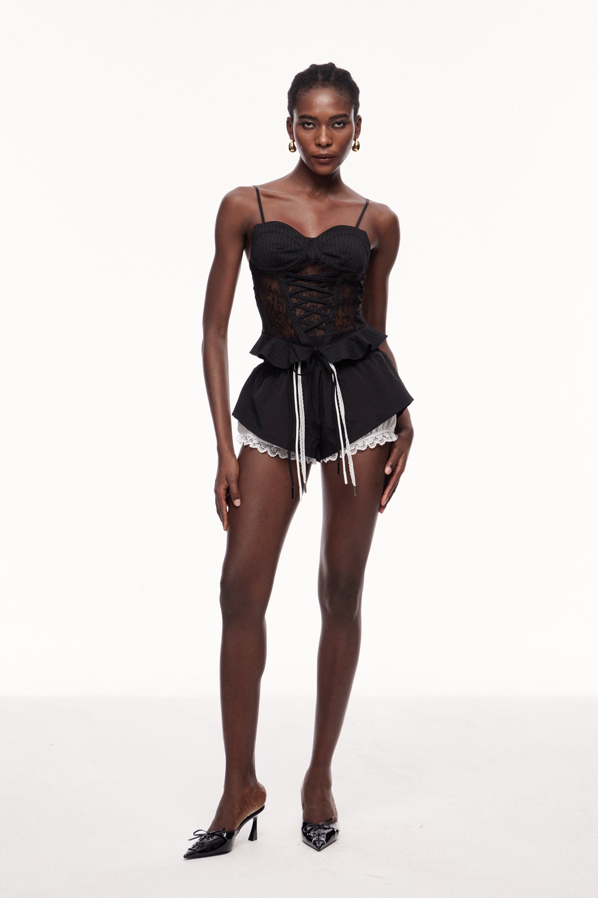 Ulio Dantelli Fırfırlı Spagetti Korse Üst