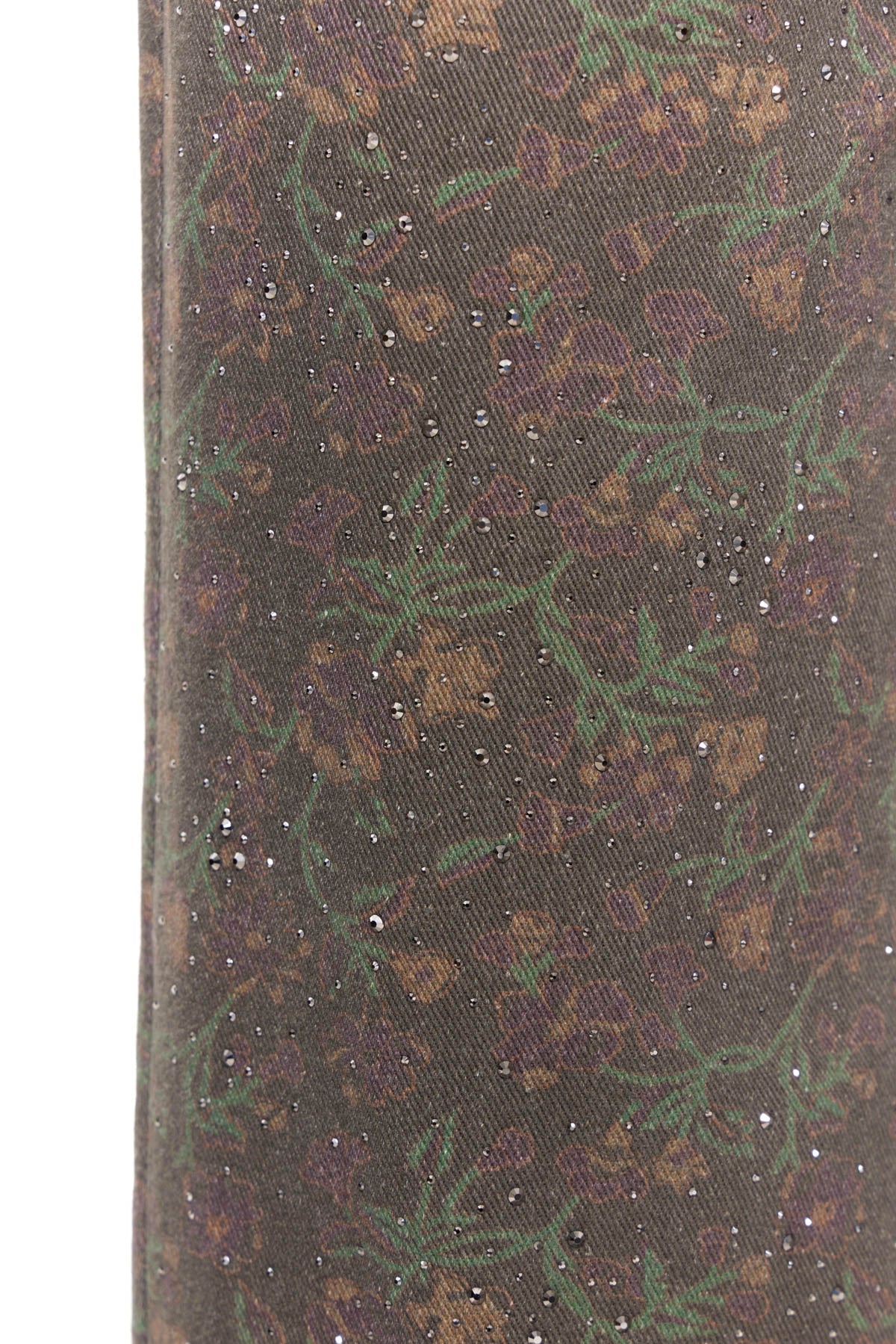 Ehecatl Çiçekli Taşlı Kot Pantolon