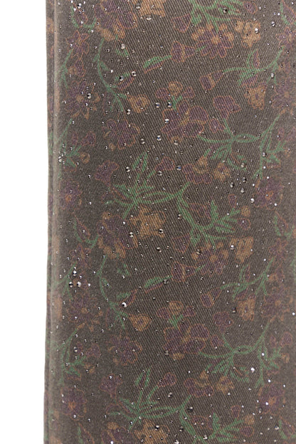 Ehecatl Çiçekli Taşlı Kot Pantolon