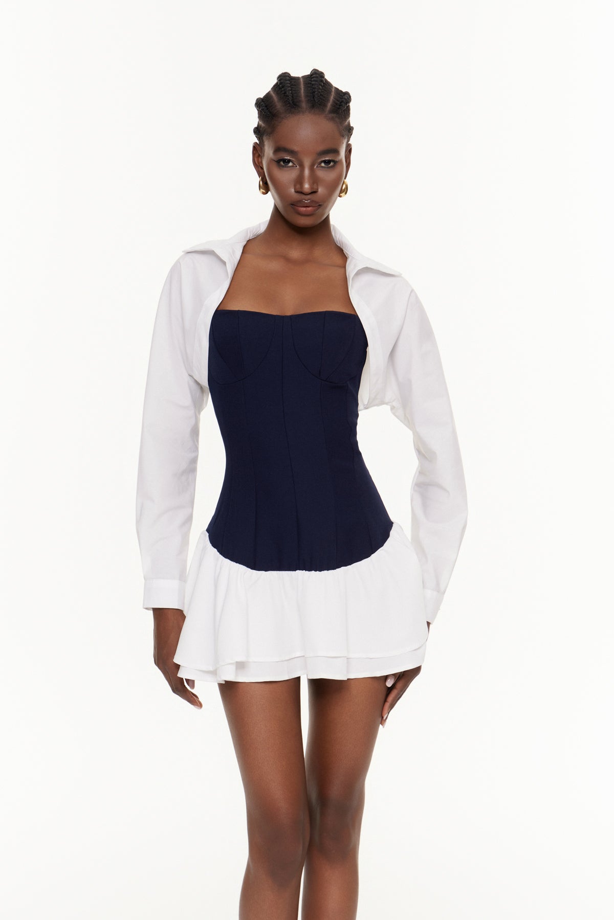 Abilene İki Parçalı Volanlı Mini Elbise