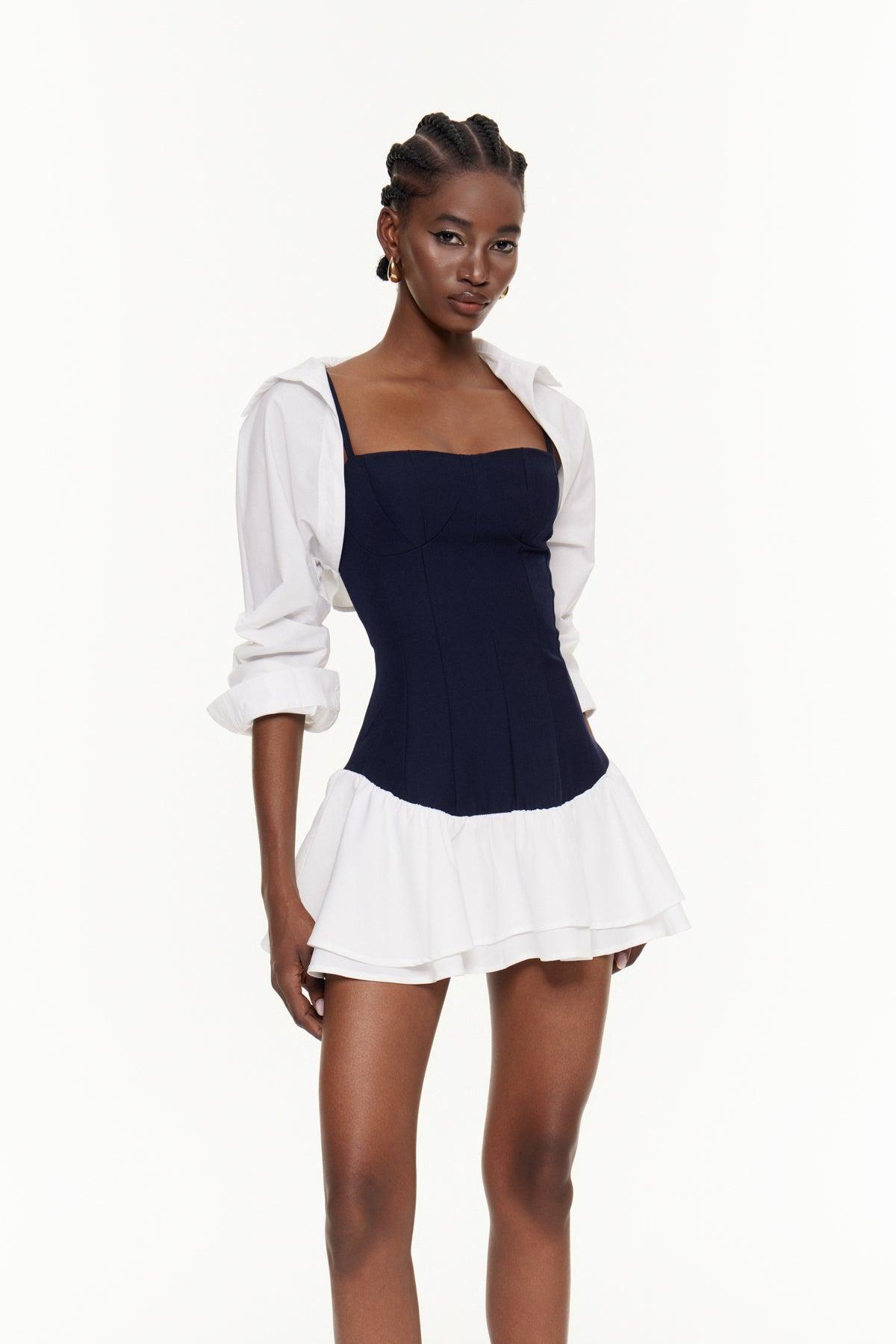 Abilene İki Parçalı Volanlı Mini Elbise