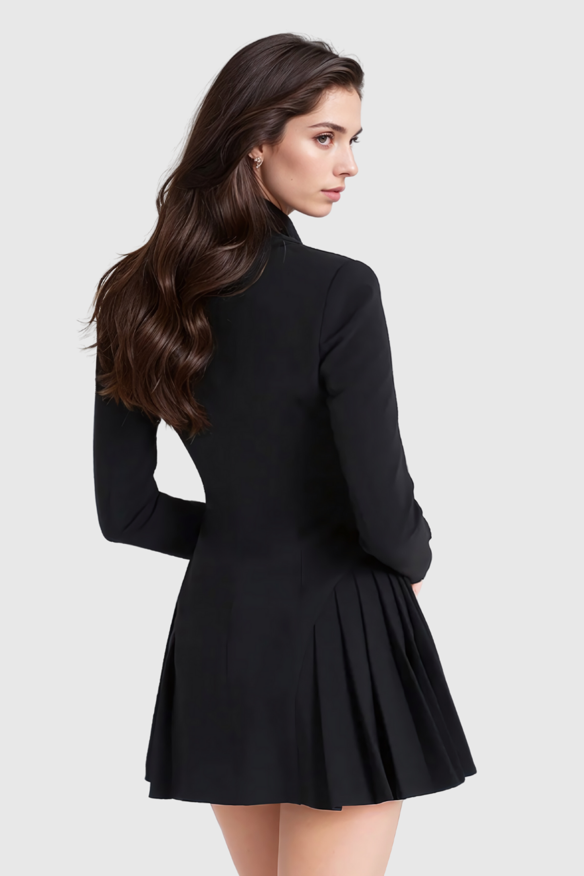Acosta Dalma Plise Blazer Mini Elbise Siyah