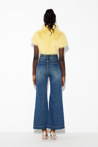 Amytis Kürk Kesimli Kısa Üst