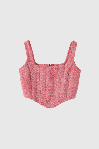 Pembe Anang Yaka Askısız Üç Parça Pantolon Takımı
