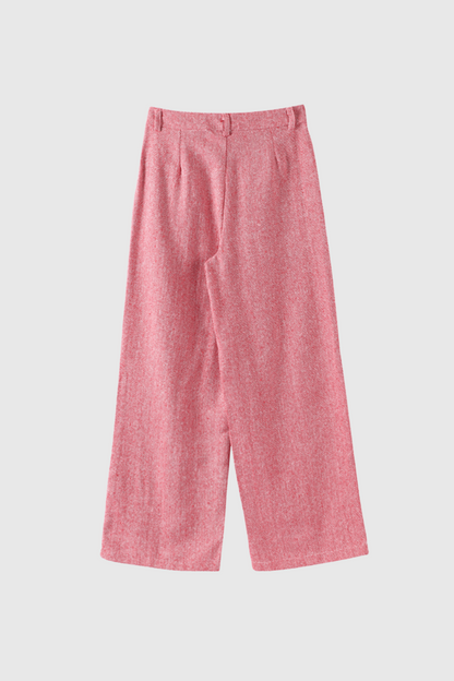 Pembe Anang Yaka Askısız Üç Parça Pantolon Takımı