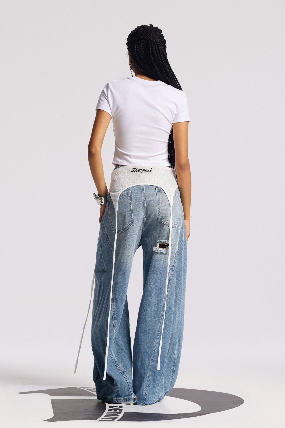 Anouk Asimetrik Deconstruct Geniş Kot Pantolon