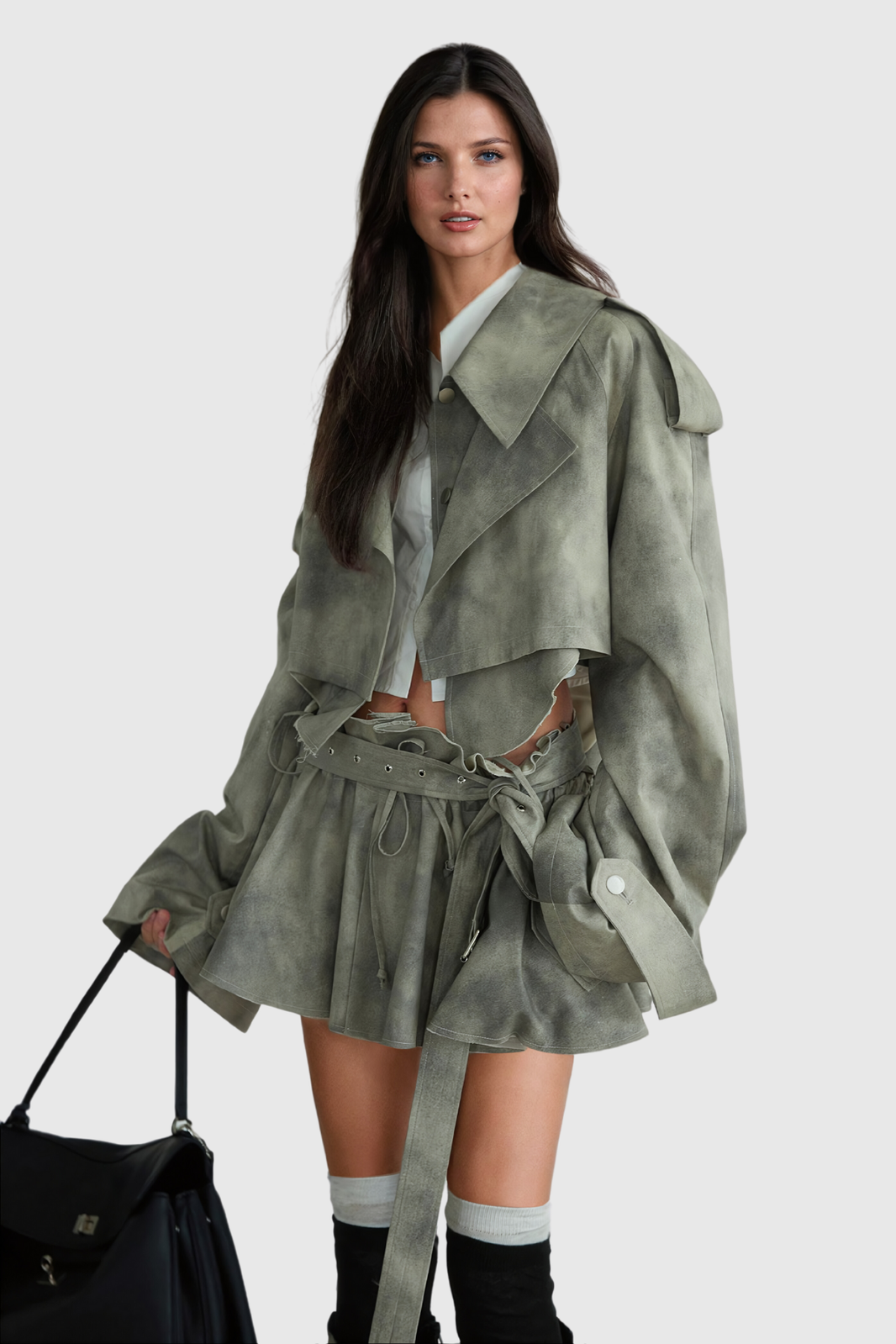 Aylani Camouflage Print Deconstruct Skirt Set main image 0