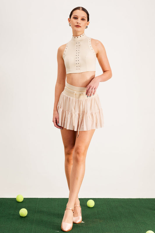 Baldovino Bodycon Ruch Etek Kayısı Rengi