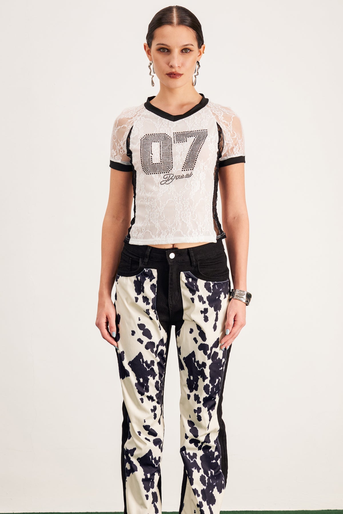 Baptistine Dantel Bodycon Crop Top