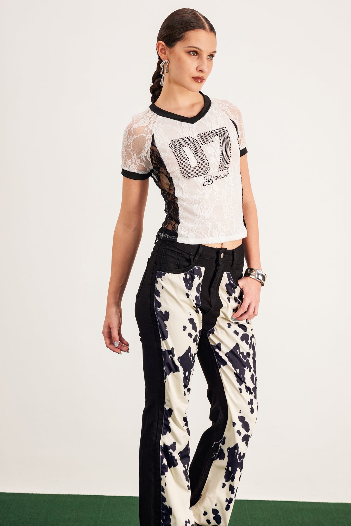 Baptistine Dantel Bodycon Crop Top