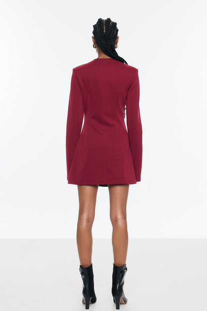 Bellatrix Deconstruct Split Bodycon Blazer Kırmızı