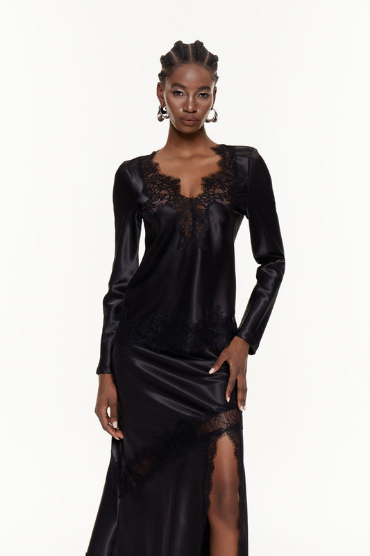 Bess Dantel Etek Takımı Siyah