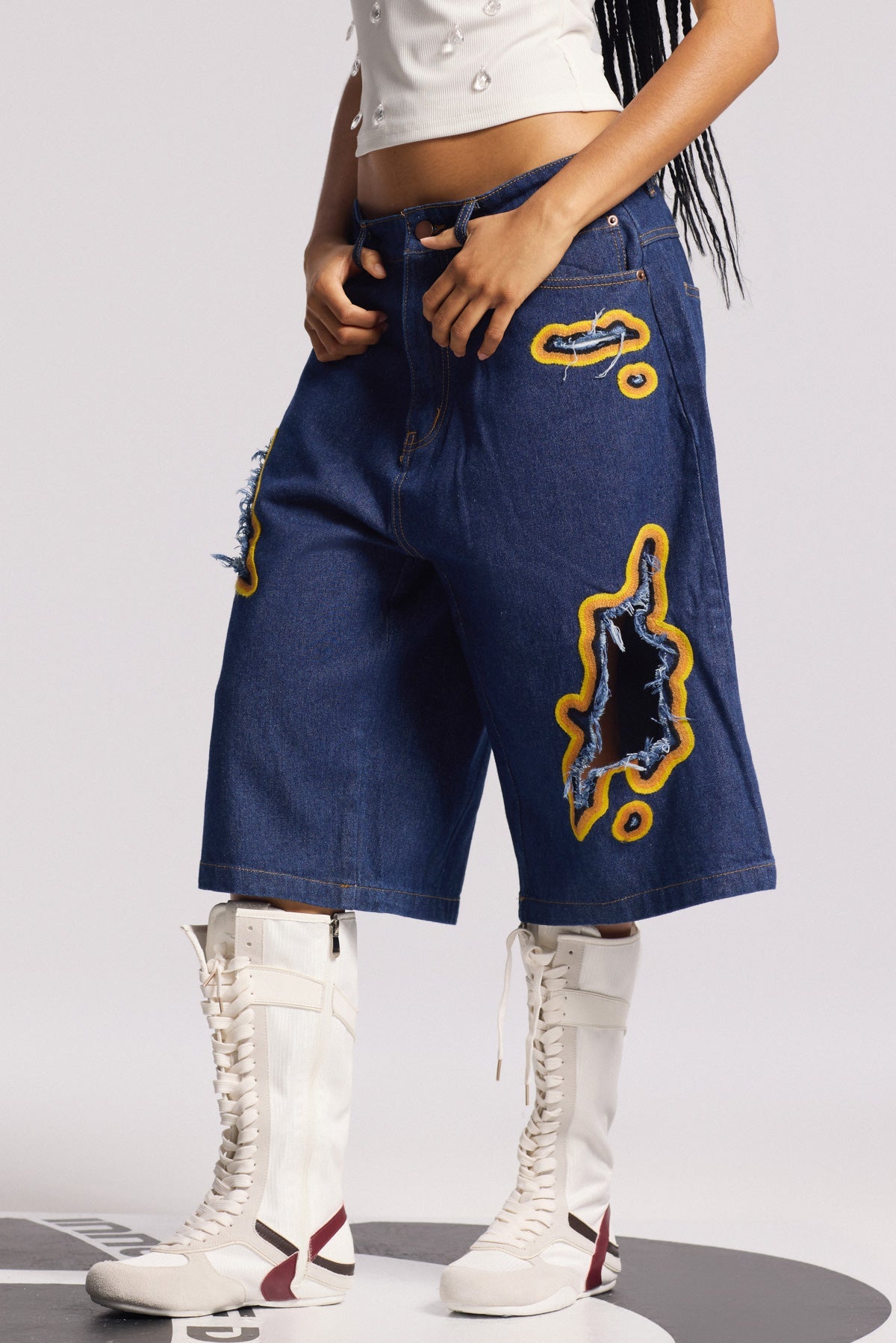 Billie Cutout Midi Pantolon Derin Mavi