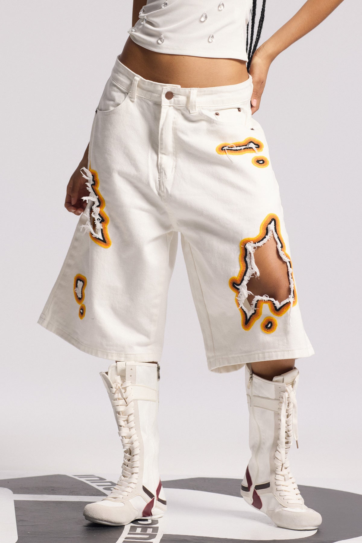 Billie Cutout Midi Beyaz Pantolon