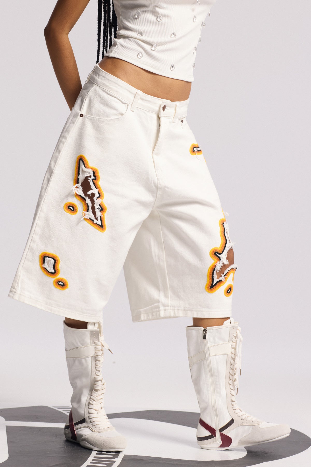 Billie Cutout Midi Beyaz Pantolon