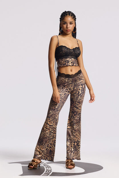 Bindy Dantel Leopar Pantolon Takımı