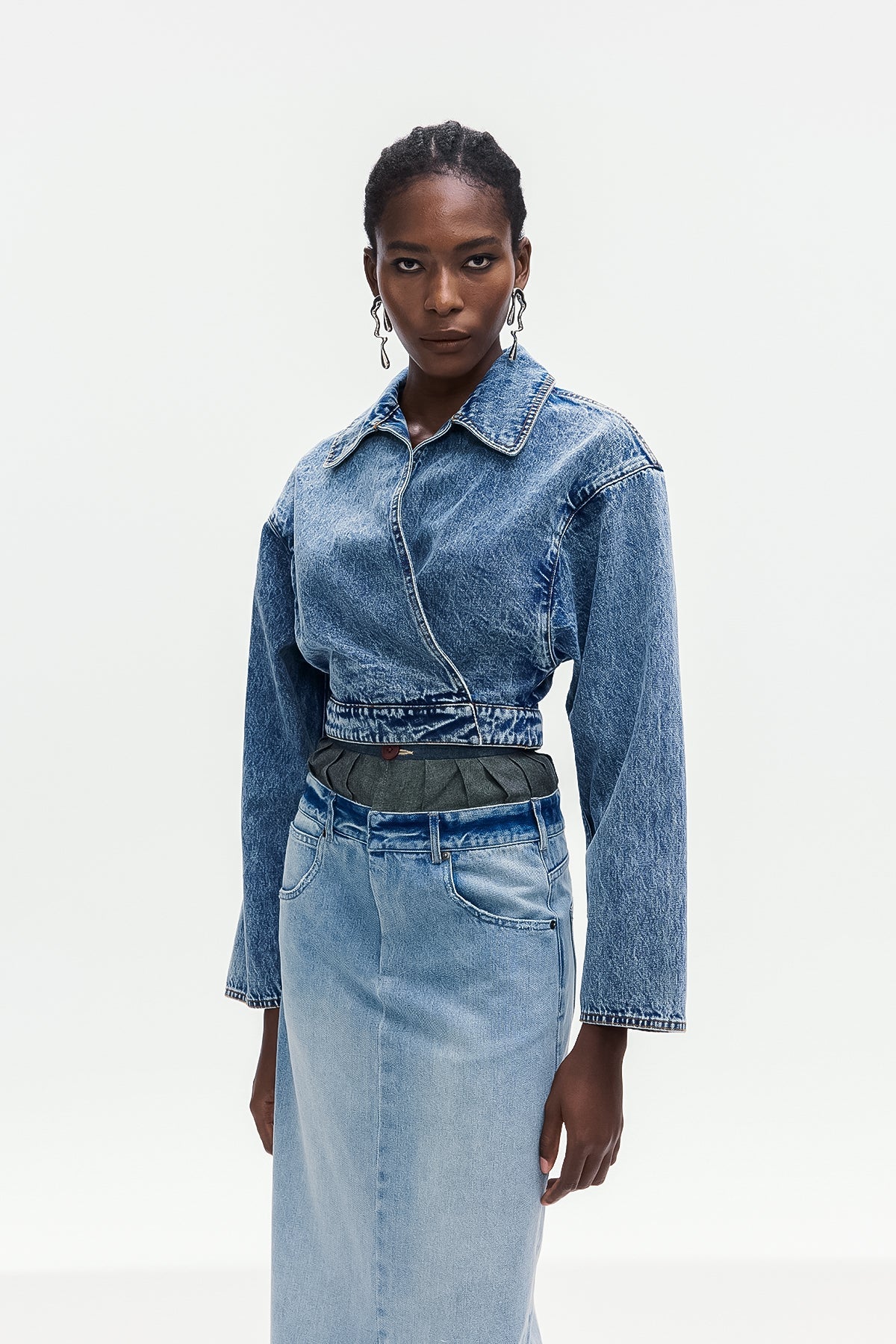 Bohuslava Asimetrik Denim Ceket
