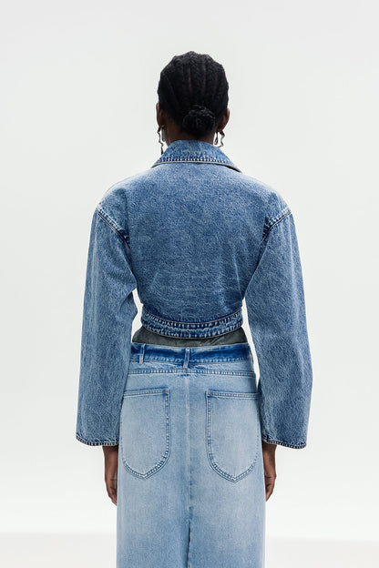 Bohuslava Asimetrik Denim Ceket