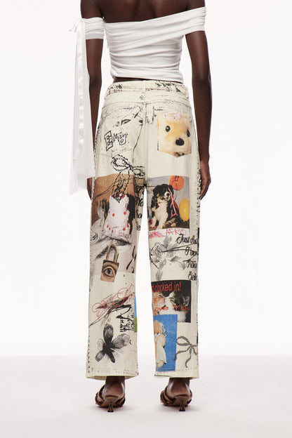 Cayley Baskılı Tie Dye Kot Pantolon
