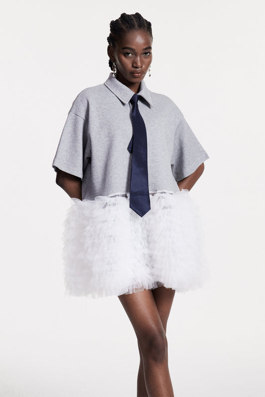 Chloe Deconstruct Mesh Büzgülü Üst