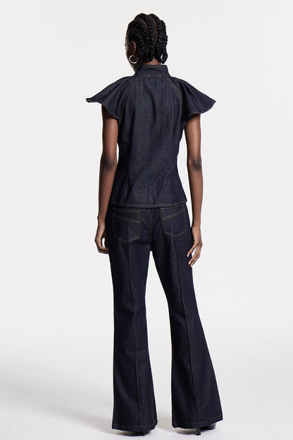Chrestos Ruffle Denim Pantolon Takımı