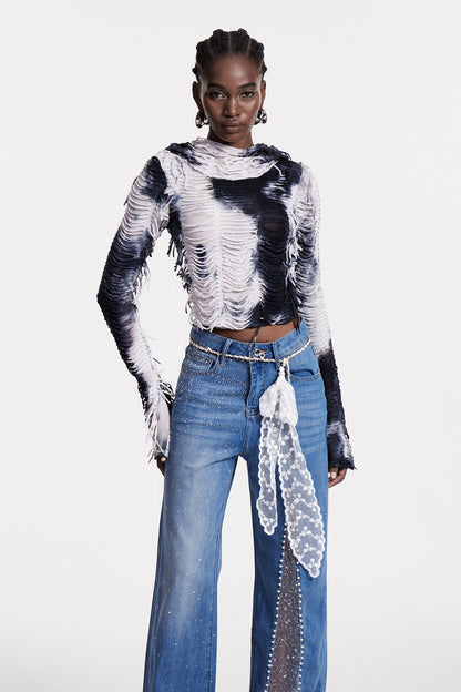 Christabelle Kesikli Tie Dye Üst