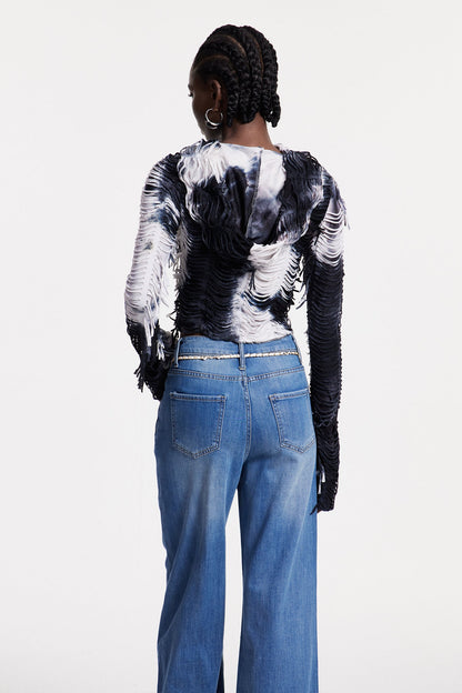 Christabelle Kesikli Tie Dye Üst