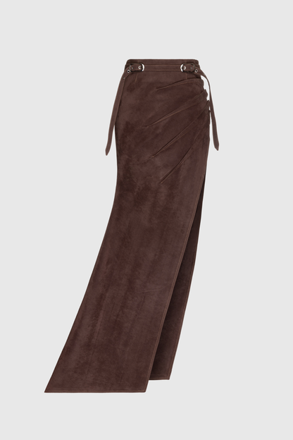 Clarinda Ruch Split Süet Uzun Etek