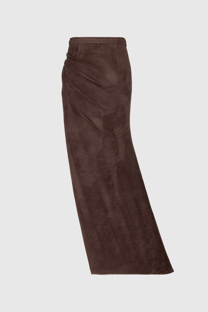 Clarinda Ruch Split Süet Uzun Etek