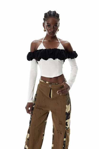 Claude Omuz Açık Beyaz Üst