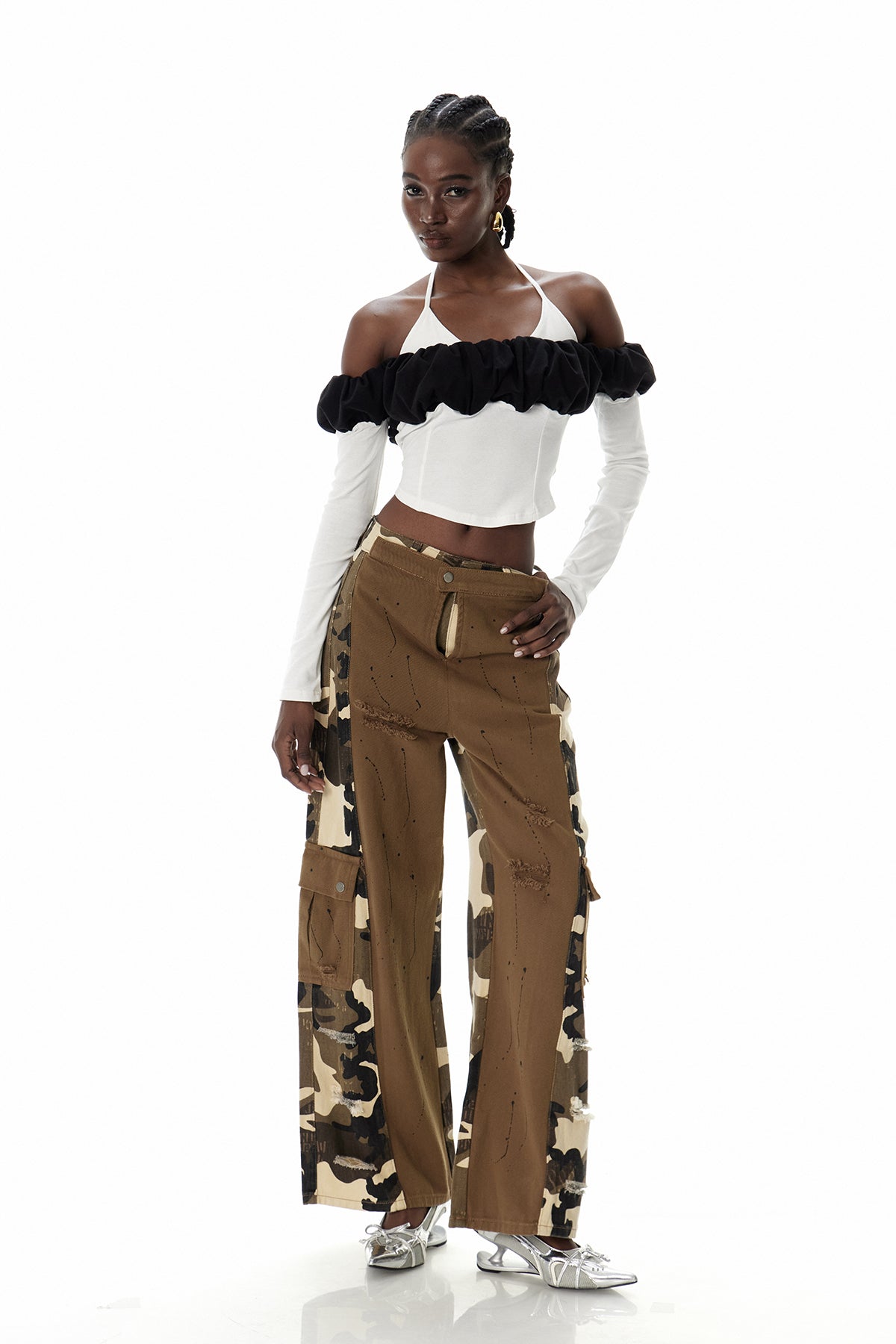 Claude Omuz Açık Beyaz Üst