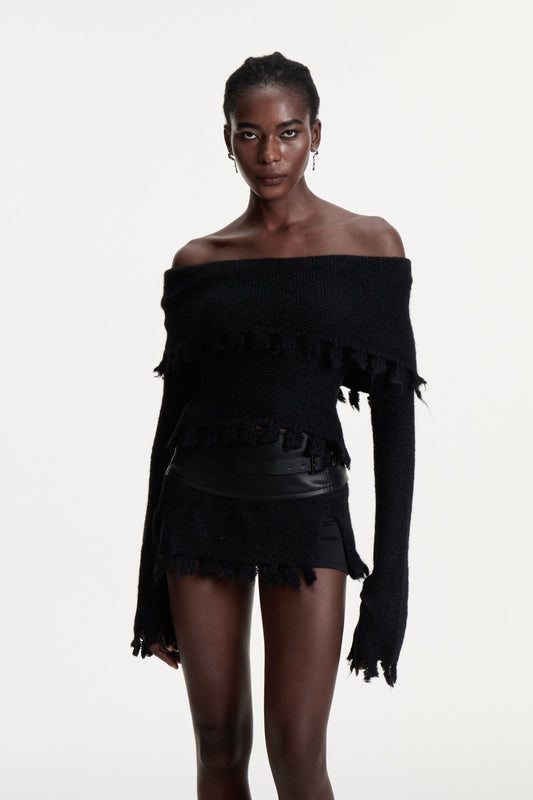 Conleth Omuz Açık Saçaklı Etek Takımı