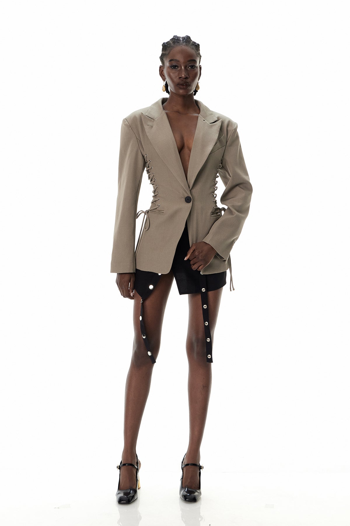 Crescenzo Yaka Bağcıklı Blazer