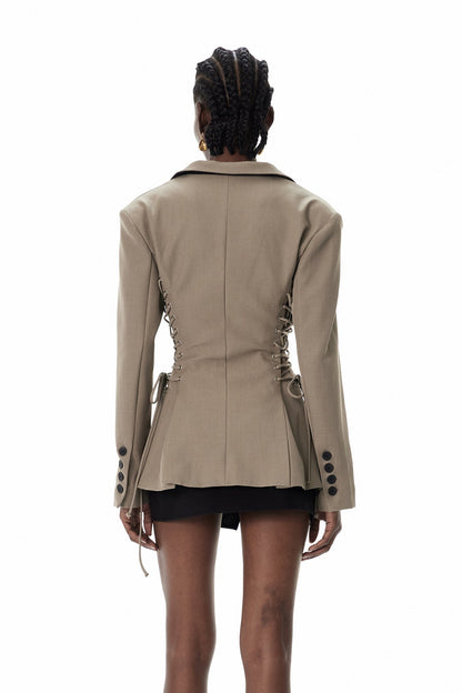 Crescenzo Yaka Bağcıklı Blazer