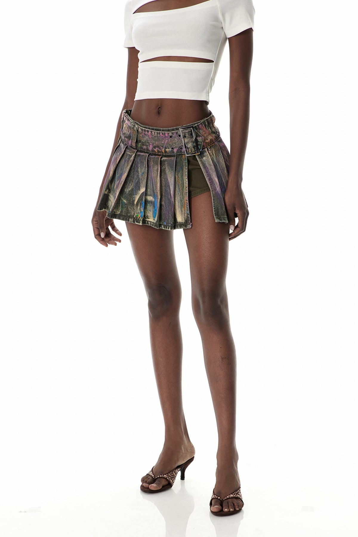 Cua Batik Split Denim Mini Etek