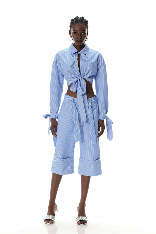 Culhwch Çizgili Fiyonklu Pantolon Takımı