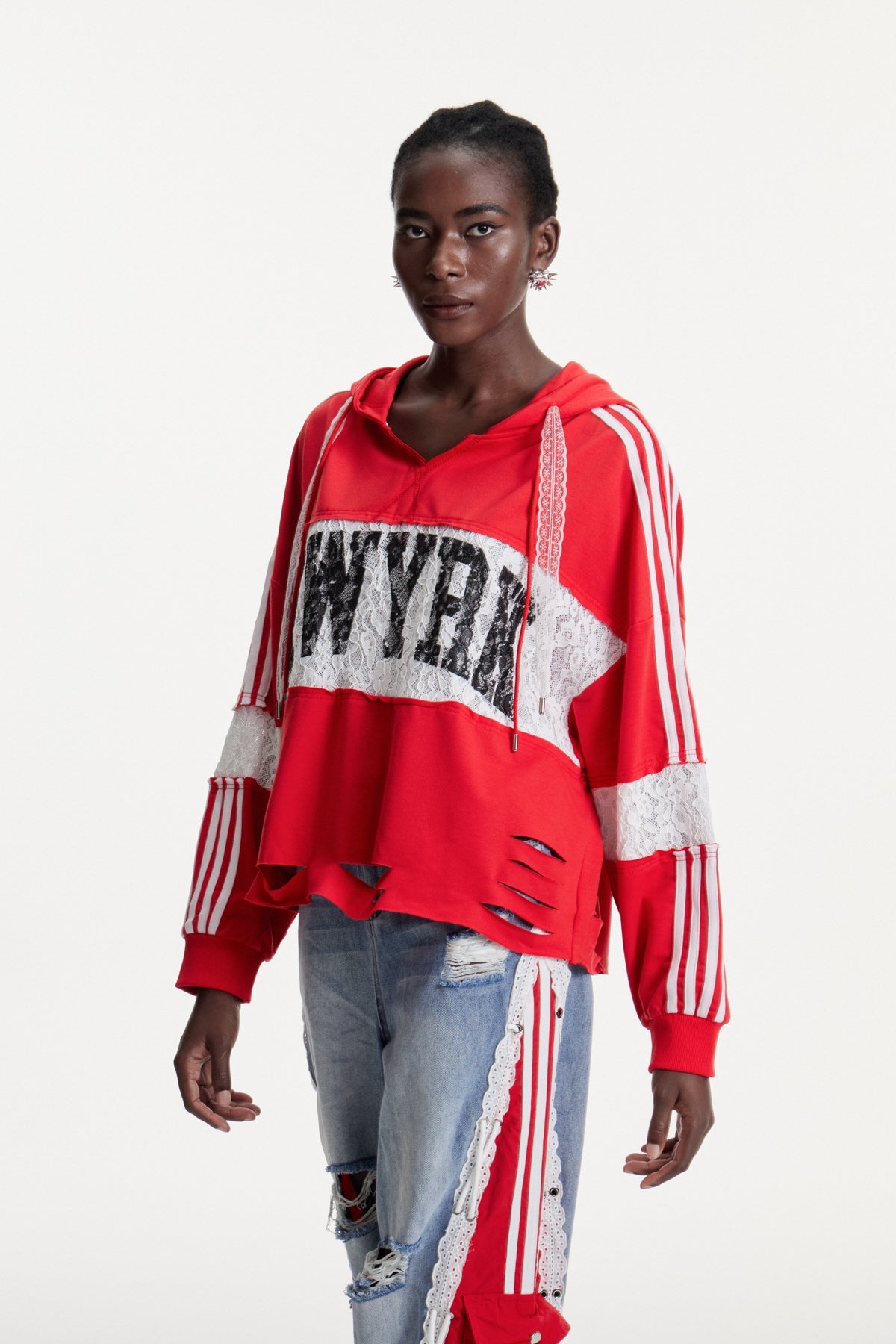 Damianos Dantel Baskılı Kapüşonlu Üst