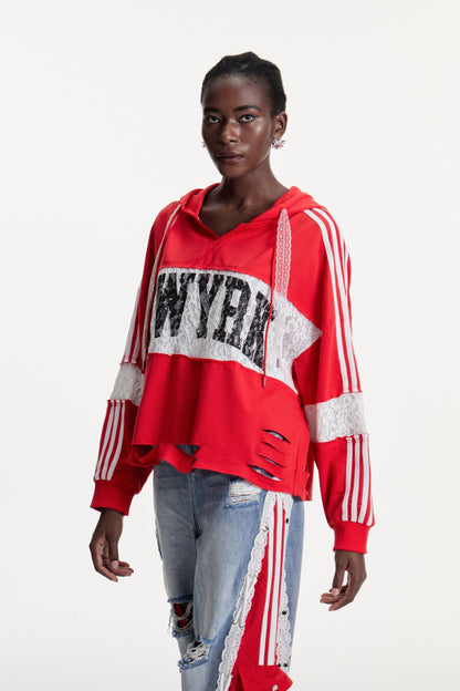 Damianos Dantel Baskılı Kapüşonlu Üst