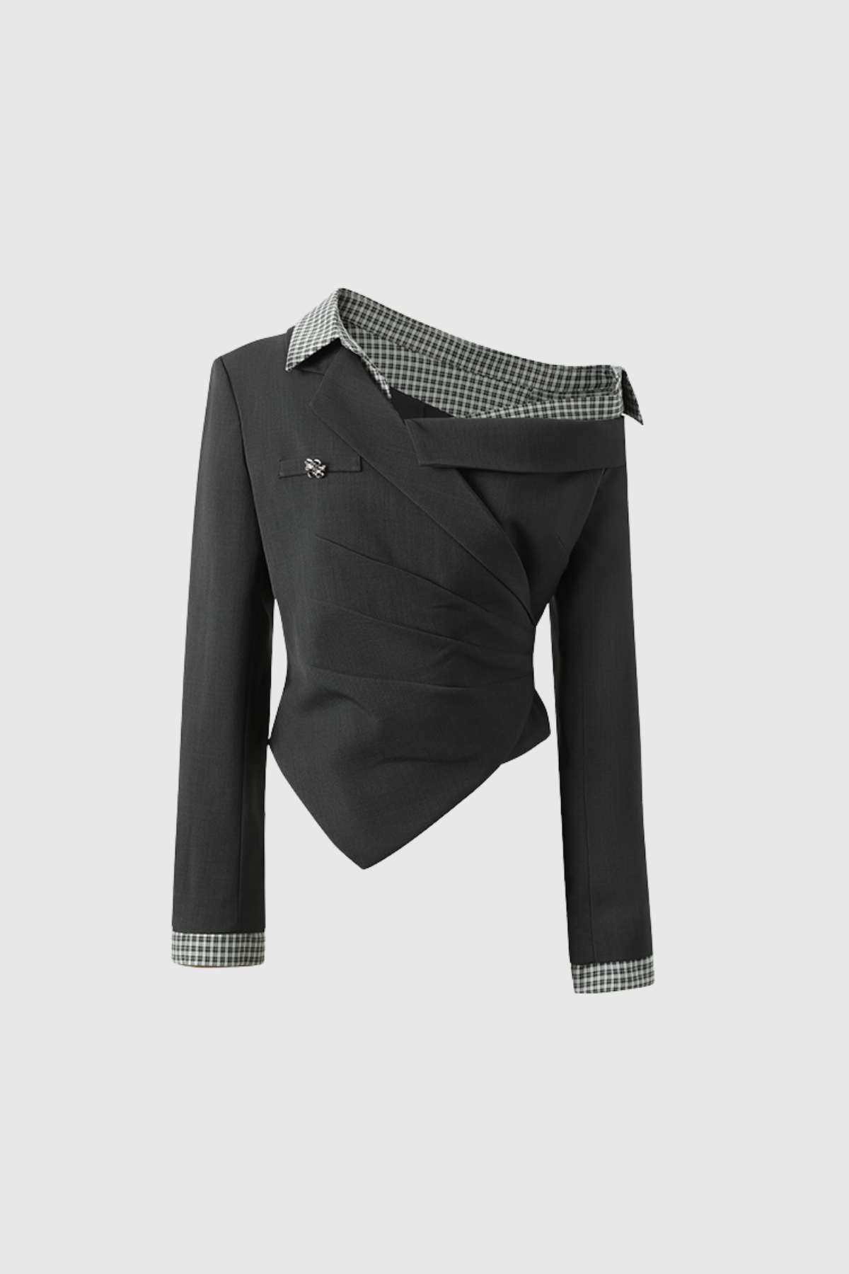 Darko Tek Omuzlu Izgara Koyu Gri Üst