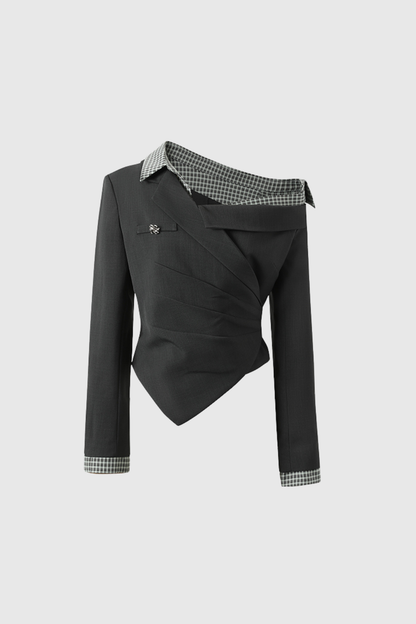 Darko Tek Omuzlu Izgara Koyu Gri Üst