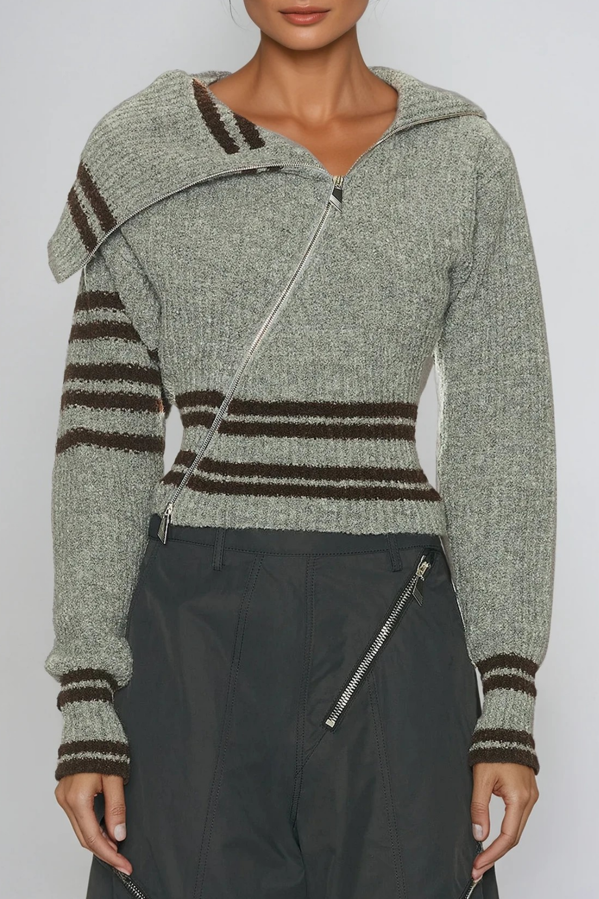 Deianira Fermuarlı Asimetrik Örgü Üst