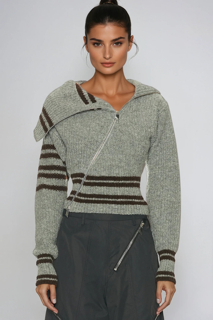 Deianira Fermuarlı Asimetrik Örgü Üst