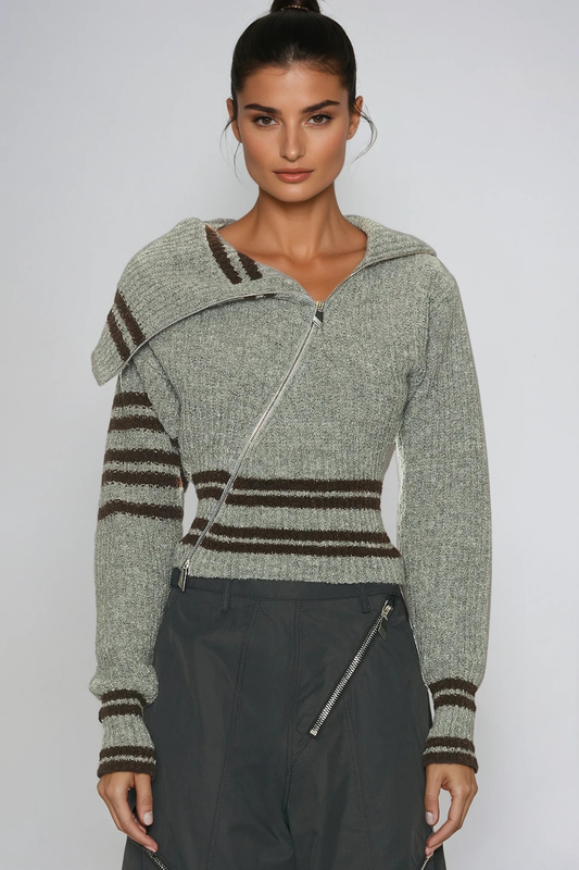 Deianira Fermuarlı Asimetrik Örgü Üst