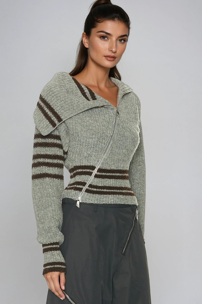 Deianira Fermuarlı Asimetrik Örgü Üst