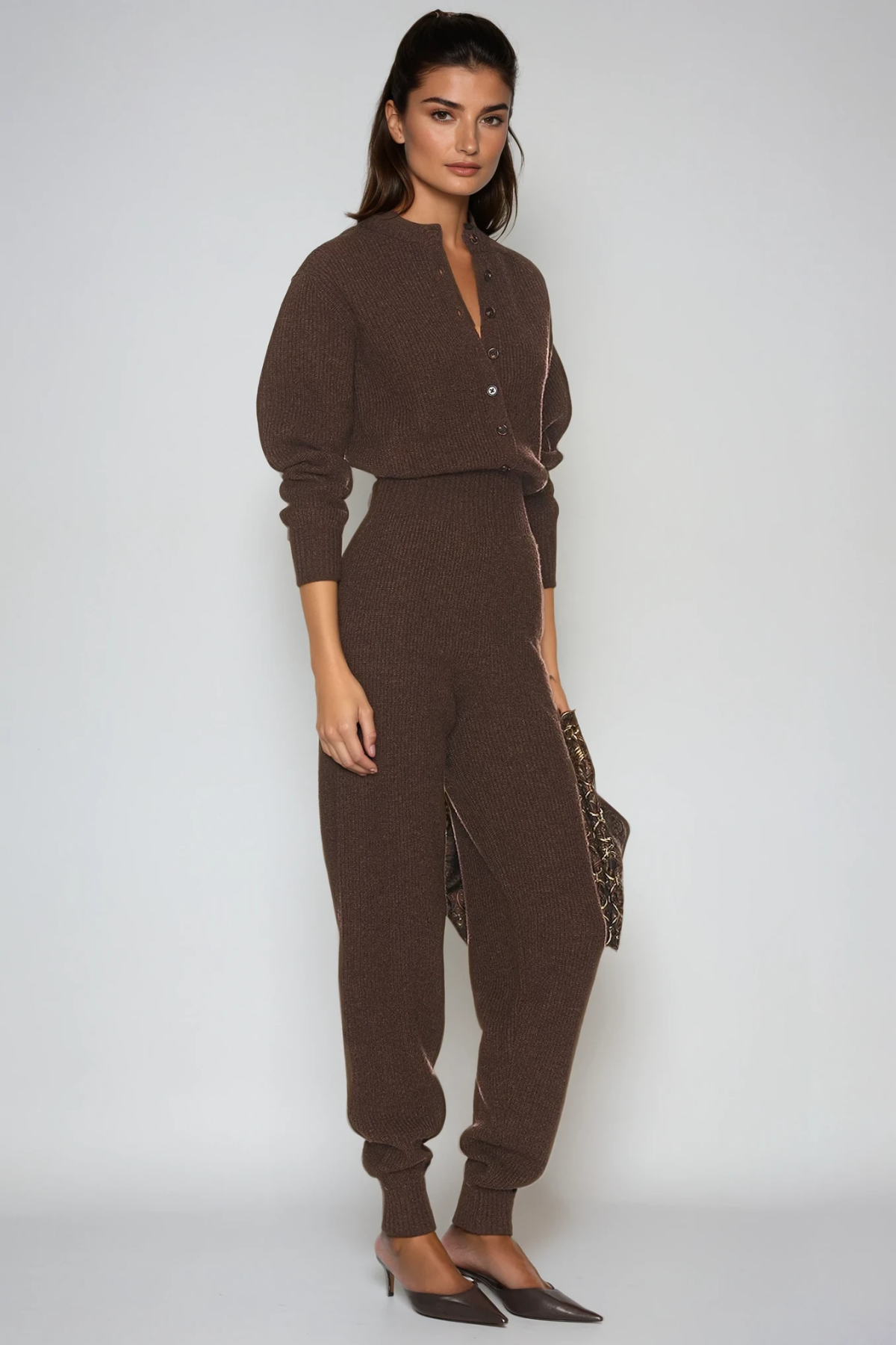 Diamanto Bodycon Örgü Tulum