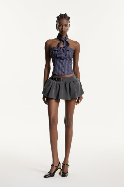 Earl Straplez Çizgili Mavi Üst