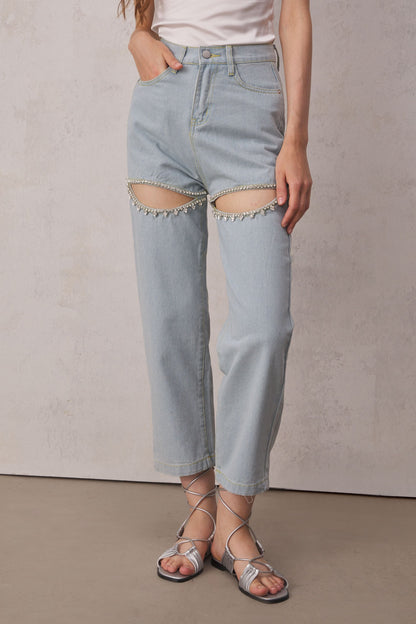 Eden Taşlı Taşlı Kesim Denim Jeans